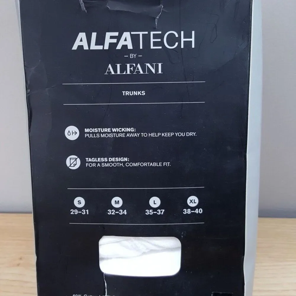 ALFANI Boxer Briefs Mens Large White 5-Pack Trunk Alfatech Tagless Wicking